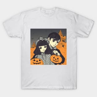 Halloween Couple with Pumpkin T-Shirt